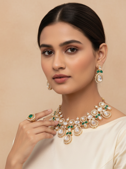 Kundan Choker Necklace with Earing Set